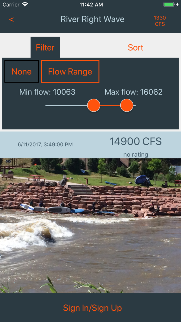 River Surf Report App